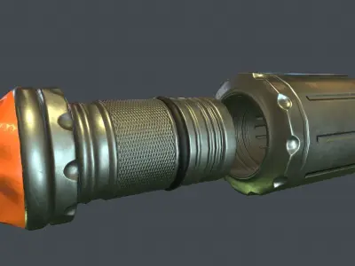 Corrugated Hose PBR Game Ready Low-poly 3D model