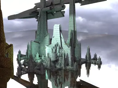 Space port Ocean Hidden base Kit bash 3D model