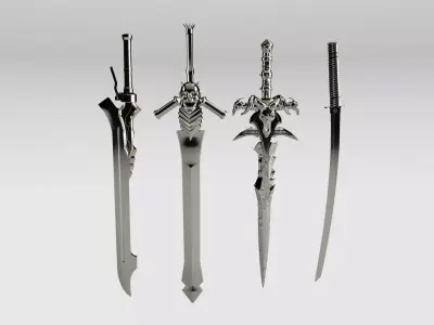 4 Swords Red Queen Rebellion Frostmourne Yamato 3D model