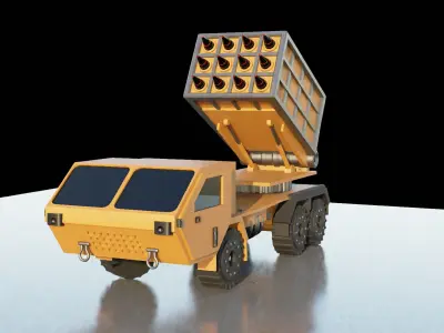 Military Rocket Launcher Truck 3D model