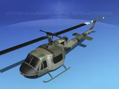 Bell UH-1B Iroquois US Army SF 3D model