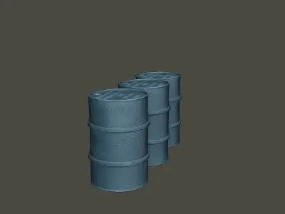 ww2 German Fuel drums and fuel tanks Pack 3D print model