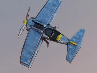 world war fighter jet Low-poly 3D model