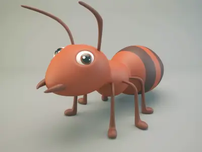 Cartoon Ant Low-poly 3D model