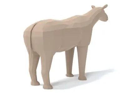 Low Poly Cartoon Paraceratherium Low-poly 3D model