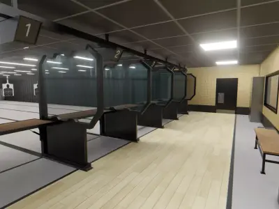 Shooting Range Low-poly 3D model