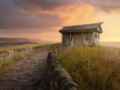 china ancient house Low-poly 3D model