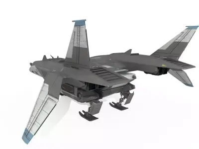 Future Science Fiction Space Fighter Spacecraft 3D model