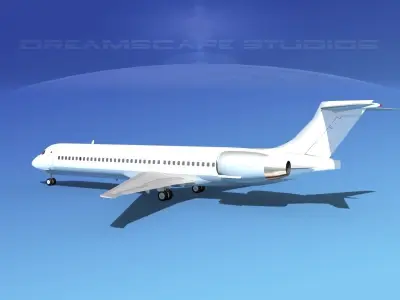 McDonnell Douglas MD-87 Unmarked 1 3D model