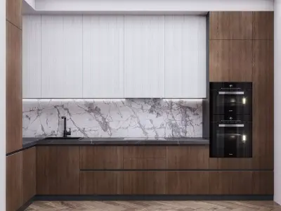Kitchen modern 3D model 2
