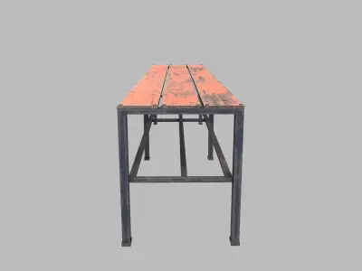 Old Wooden Bench Low-poly PBR Free low-poly 3D model