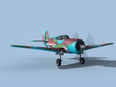 Curtiss H-75C Mohawk V11 France 3D model