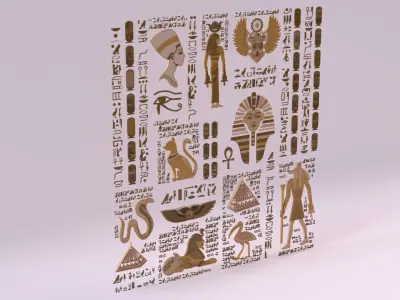 Egyptian Symbols - 044 Low-poly 3D model