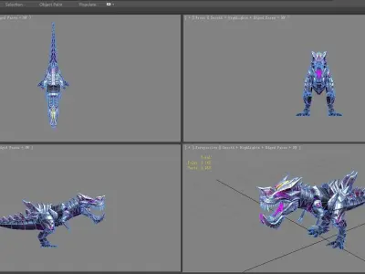 Cartoon robot tyrannosaurus Low-poly 3D model