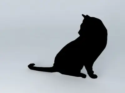 cat wall decor wall cutout cat cat panel Free 3D model