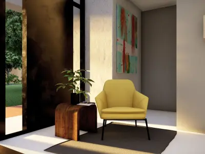 Nordic Velvet Chair Salon Multifunction Furniture HY50DC Low-poly 3D model