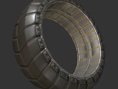 Futuristic Tire Collection Low-poly 3D model