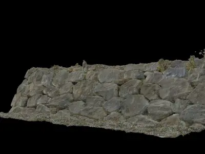 Korean Traditional Stone Wall 3D model