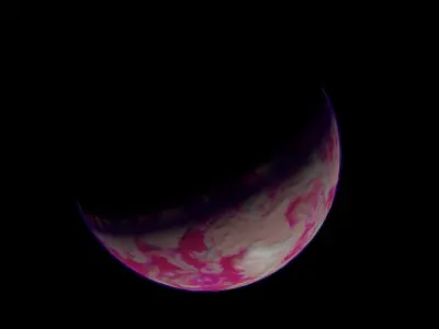Animated fictional Planet 3D model