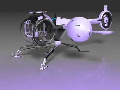 Futuristic Self Balancing Helicopter - Oblivion Concept 3D model
