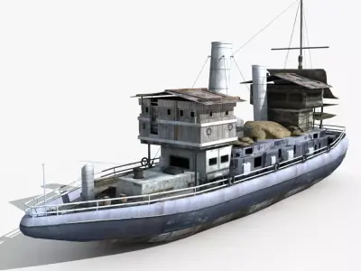Old Cargo Ship 01 3D model