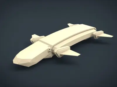 5 SpaceShip Collection 01 Low-poly 3D model