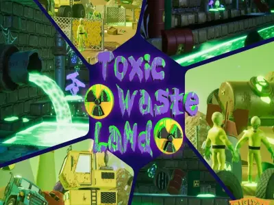 Toxic Waste Land Game asset pack Unity URP Low-poly 3D model