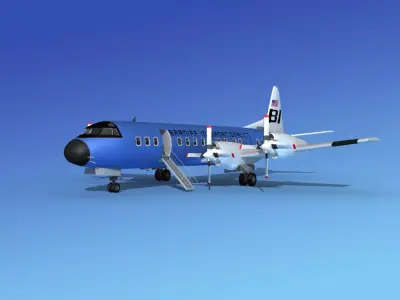 Lockheed L-188 Electra HP Braniff Intl 3 3D model