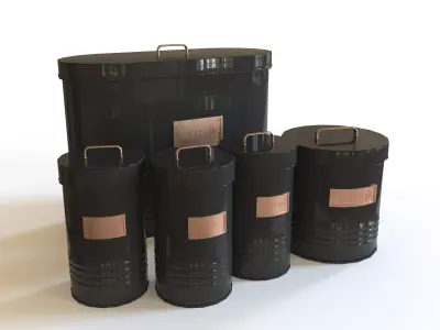 container set of canisters 3D model