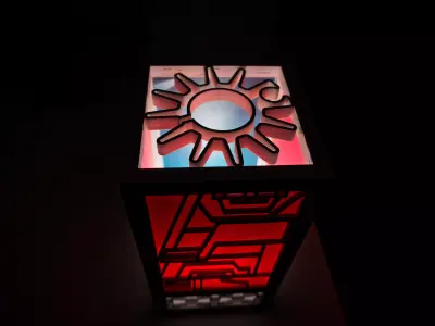 Japan-Style Squadron Hero Line Art Lamp 3D print model