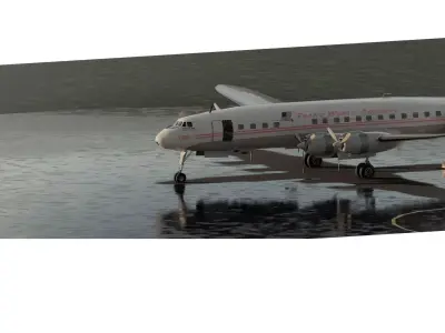 Lockheed L-1049 Super Constellation 1950s 3D model