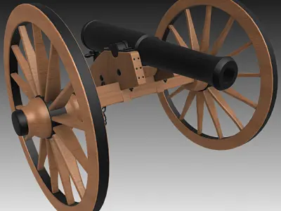 Napoleon Model 1841 6 pounder Field Gun 3D model