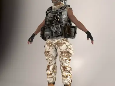 Soldier Black V2 Lite Not rigged 3D model