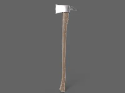 PBR Fire Axe V2b Low-poly 3D model