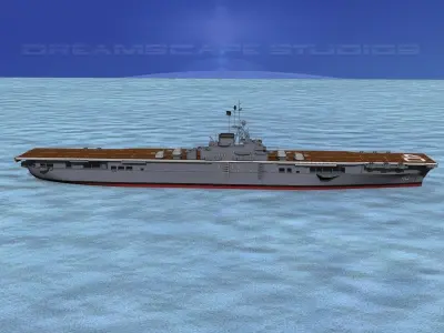 Ticonderoga Class Carrier CV-40 USS Tarawa 3D model
