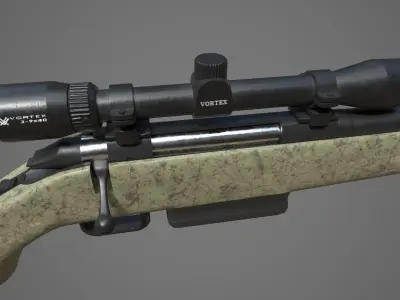 Sniper Ruger American Rifle - Vortex Crossfire 2 Low-poly 3D model