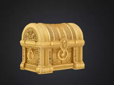 Golden Chest Free Free low-poly 3D model