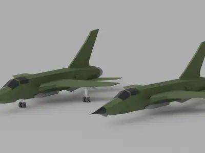 Cartoon F-105 Thunderchief 3D model