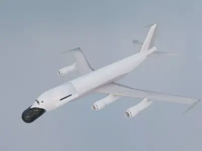 EC-135N Style Military Jet - Custom 1950s Transport Low-poly 3D model