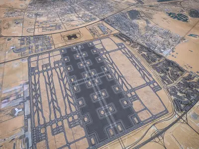 International Airport Runway Low-poly 3D model