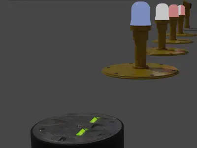 Airport Runway lights and Taxi lights Low-poly 3D model