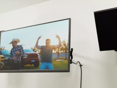 Realistic TV Entertainment Set with Articulated Wall Mounts 3D model