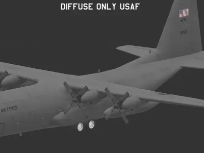 C130 Hercules Low-poly 3D model