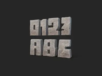 Stone Letter 3D model