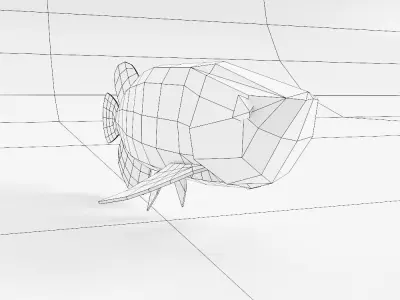 Asian arowana fish low poly 3d model  Low-poly 3D model