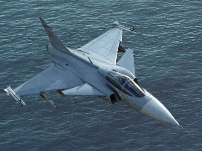 Saab JAS 39 Gripen Low-poly 3D model