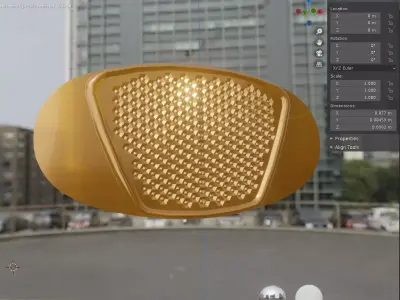 Wheelchair Reflector - Orange 3D model