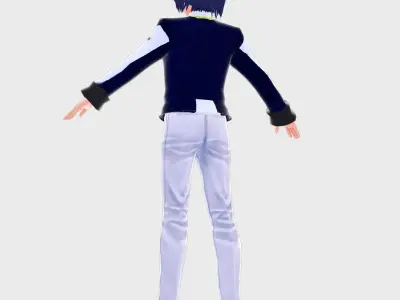 ANIME MILITARY CHARACTER 3D MODEL FOR VTUBER Low-poly 3D model