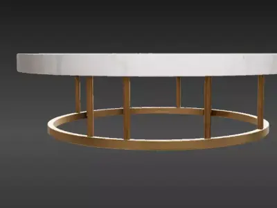 Marble Coffee Table 3D Model Modern Living Room Furniture Free low-poly 3D model