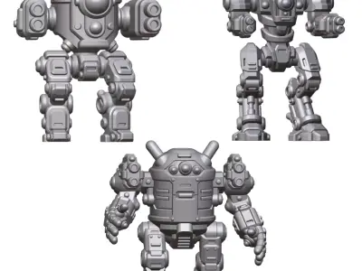 15mm Sci-Fi Mech 3 STL Pack Tabletop Wargaming Miniatures  3D print model
